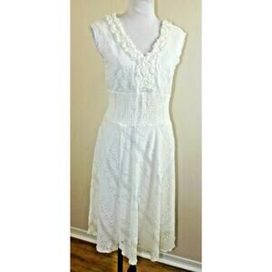 RABBIT RABBIT RABBIT DESIGNS Sleeveless Lace DRESS - Size 10 - Lined White
